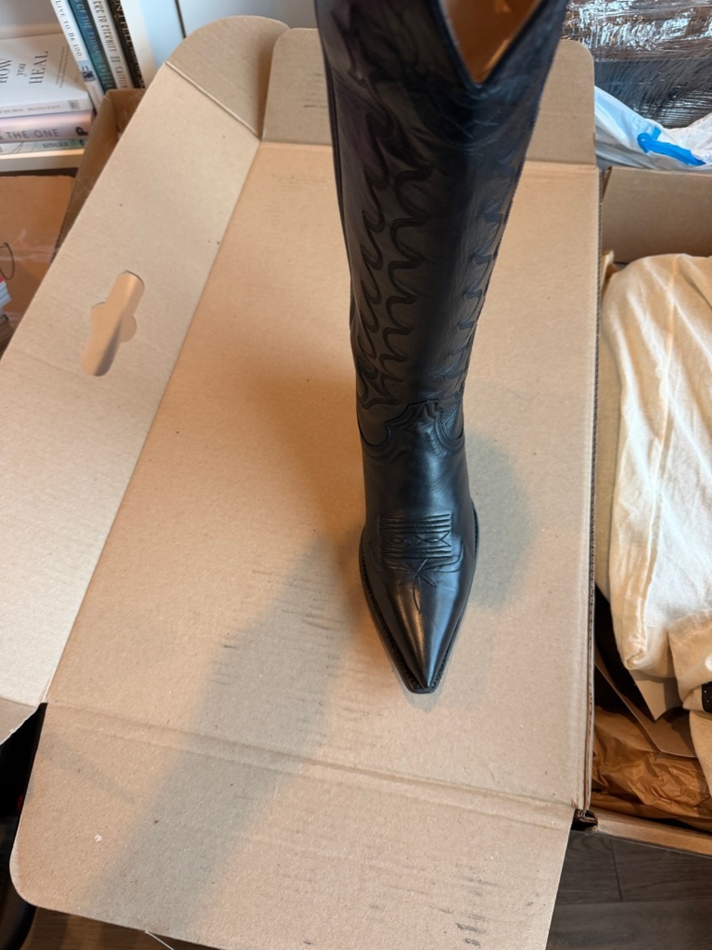 Heritage Boot Co. Black Leather Western Knee-High Boot - Picture 4 of 4